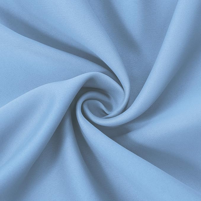 Sky Blue Thermal Blackout Curtains/52 x 84 Inch/Set of 2 Panels Room Darkening - Image 5