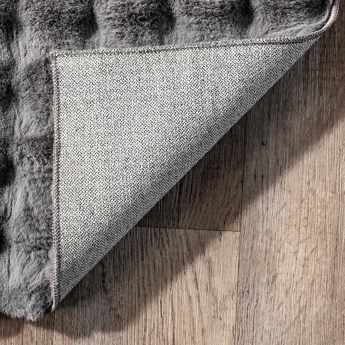 nuLOOM Jeni Dark Grey Checkered Washable Runner Rug, Dark Grey - Image 4